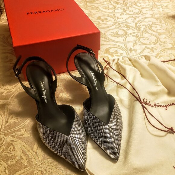 Ferragamo Crystal Slingback Pump (Authentic Pre-Owned) - Picture 1 of 4